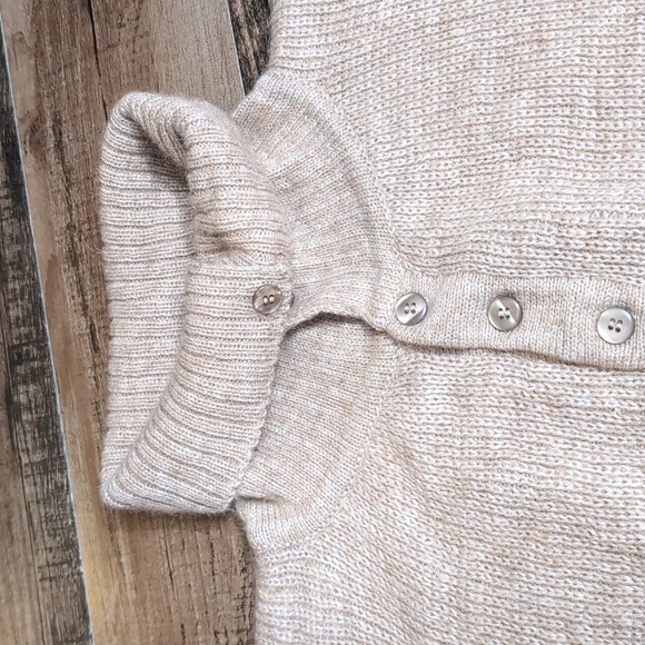 🦙 Alpaca Peruvian Wool Henley Sweater - Size XXL in Tan - Picture 4 of 12